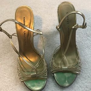 Women’s Chinese Laundry Gold Heels Size 8
